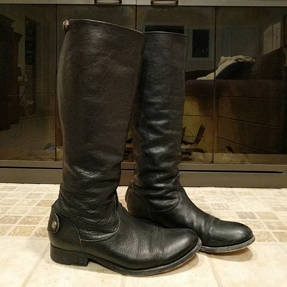 Black Frye Melissa Back Button Boots